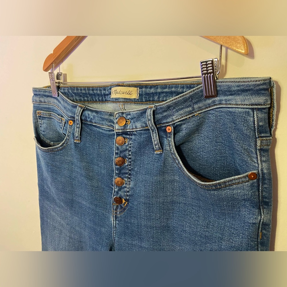 Madewell Tall 9” Mid-rise Skinny Crop Button Front Stretch Denim | Dewey Wash